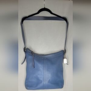 Coach Pebble Leather Blue Crossbody Shoulder Bag